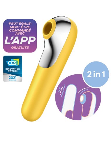 Dual Love Satisfyer vibrador y estimulador de clítoris amarillo - CC5972570104