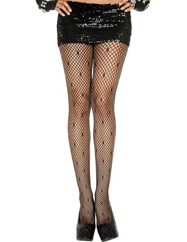 Black mini diamond-shaped fine fishnet tights - MH5043BLK