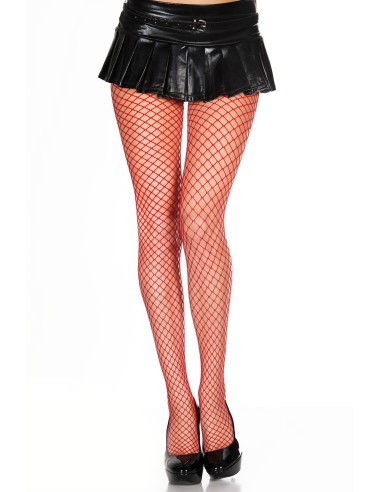 Wide red mesh tights - MH9030RED