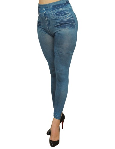 Legging efecto denim desgastado azul - FD1014