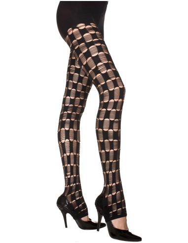 Sexy Black Patterned Mesh Leggings - MH35245BLK