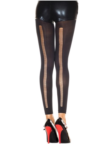 Legging noir fashion et fin ajouré sur l'arrière - MH35241BLK