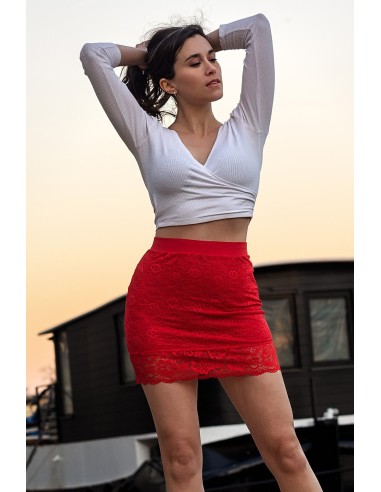 Camélia red short skirt - LSK2-SRED