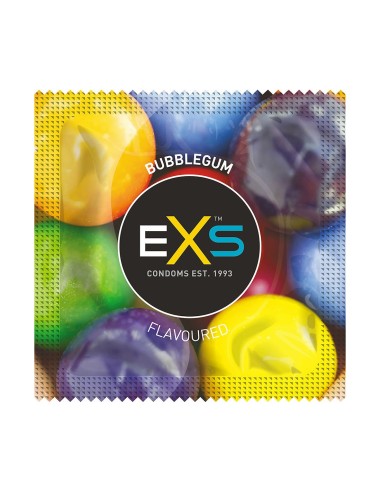 Preservativos x2 lubricados en látex sabor chicle 54mm - EXS400GUM