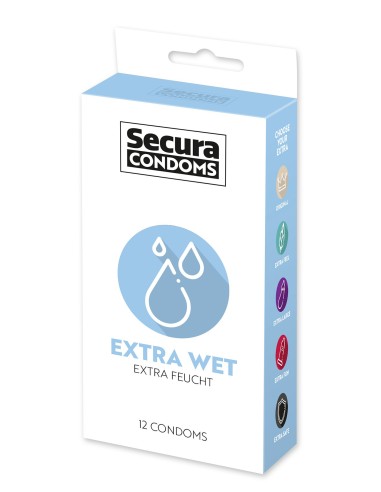 Préservatifs extra lubrifiés, en latex x12 avec réservoir Extra Wet 53 mm - R416584