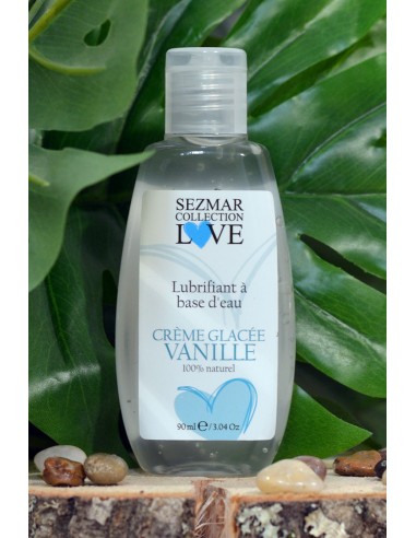 Lubrifiant à base d'eau 100% naturel Crème glacée vanille 90 ml - SEZ080