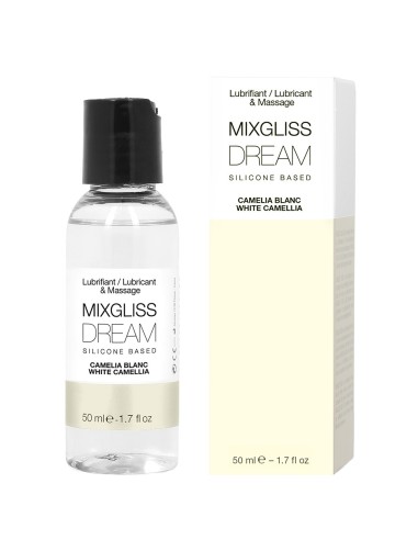 Aceite de masaje lubricante y silicona 2 en 1 Mixgliss Dream Camelia blanco 50 ML - MG2528