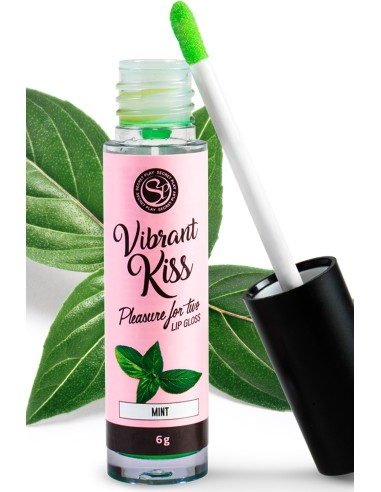 100% edible mint vibrating oral sex gloss - SP6546