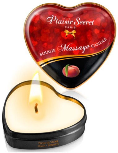 Mini bougie de massage pêche de vigne boîte coeur 35ml - CC826069