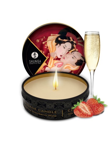 Mini strawberry sparkling wine massage candle 30ml - CC864608