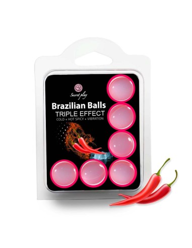 6 boules de massage brésiliennes triple effet froid, chaud et vibration - BZ3699-1