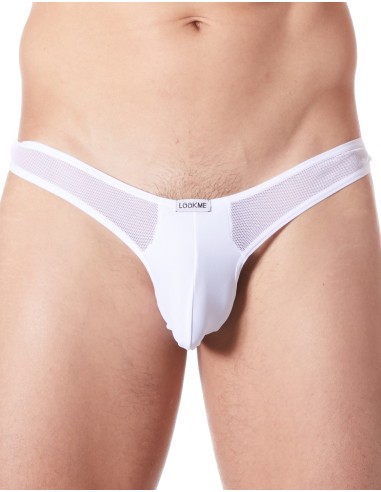 Tanga sexy blanca con rejilla fina - LM805-57WHT