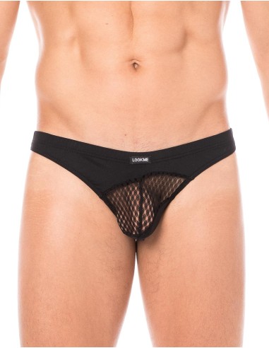 Shade 2 opaque and transparent black thong - LM803-57BLK