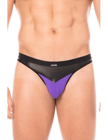 Tanga de piel sintética brillante violeta - LM2001-57PUR