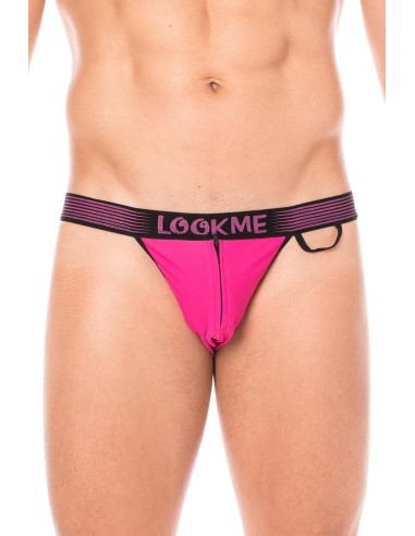 Magenta high-cut briefs with zip - LM2003-61MAG