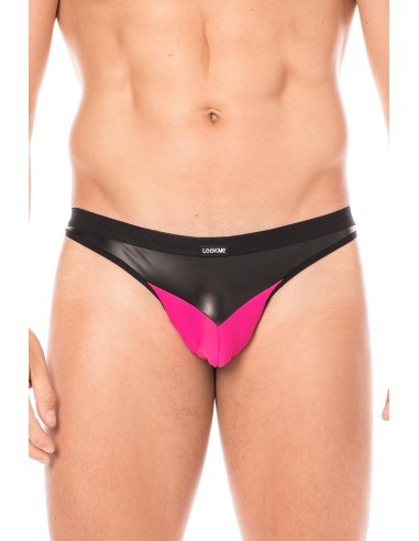 Magenta shiny faux leather thong - LM2001-57MAG