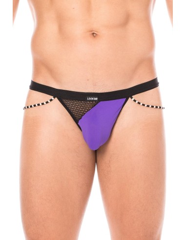 Purple net and rope thong - LM2004-57PUR