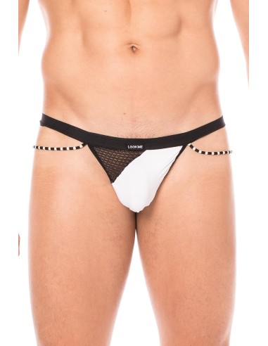 Tanga de malla y cuerda blanca - LM2004-57WHT