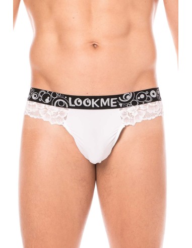 White delicate lace thong - LM2006-57WHT