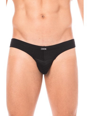 Opaque and transparent striped black briefs - LM2906-61BLK