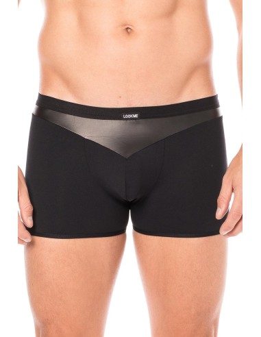 Zwarte glanzende kunstleren boxershort - LM2001-67BLK