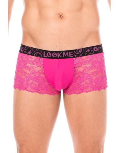 Magenta boxer shorts in delicate lace - LM2006-67MAG