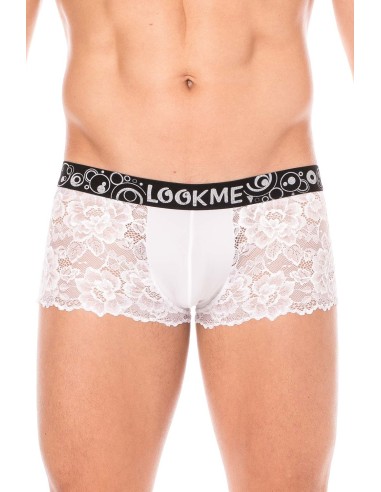 Boxer blanc en dentelle délicate - LM2006-67WHT