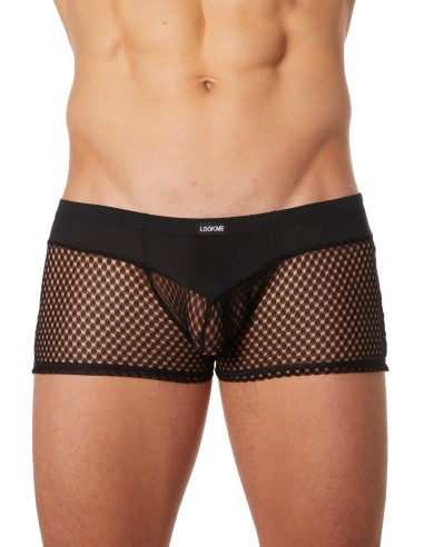 Black mesh and opacity boxer shorts - LM21-67ABLK