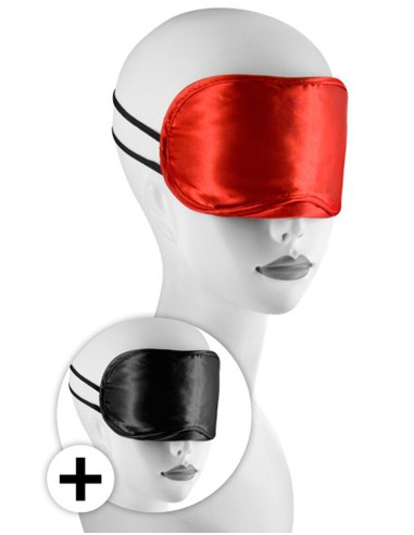 Large masque satin lot de 2 rouge et noir - CC570038