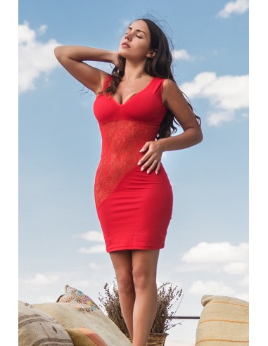 Olivia wide uncollected red dress - LDR4RED