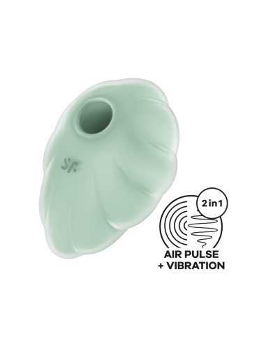 Mint green USB clitoral pressure wave stimulator with vibration, Cloud Dancer Satisfyer - CC597838