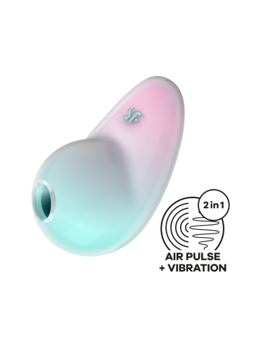 Pixie Dust Satisfyer - CC597837 - Clitoral stimulator with non-contact pressure wave and USB vibration, green and pink