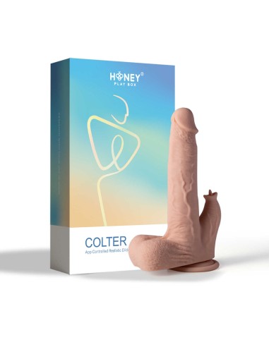 Colter realistische vibrerende dildo, heen en weer en likker met app 21 cm - Vlees