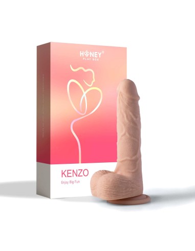 Consolador vibrador realista Kenzo con aparato 24 cms - Carne