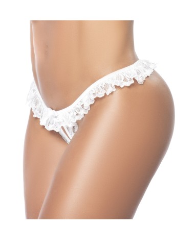 White open knickers with lace frill - MAL119WHT