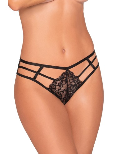 String dentelle noir aux multiples lanières - DG1469BLK