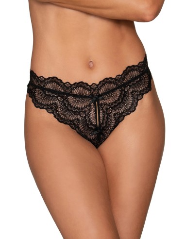 Tanga negro con la entrepierna abierta - DG1468BLK