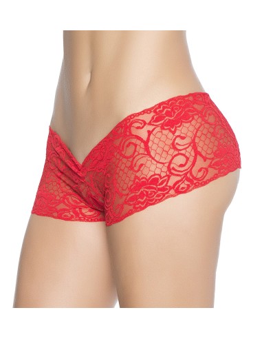 Red open crotch shorty - MAL98RED