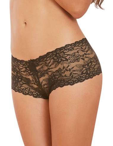 Open back lace shorty - DG1326BLK