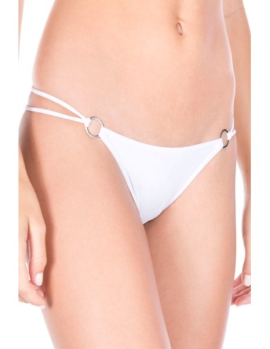 Tanga blanco con doble anilla elástica y lazos - ML10009WHT