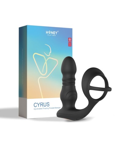 Cyrus - Vibrador de próstata de empuje controlado por aplicación - Negro