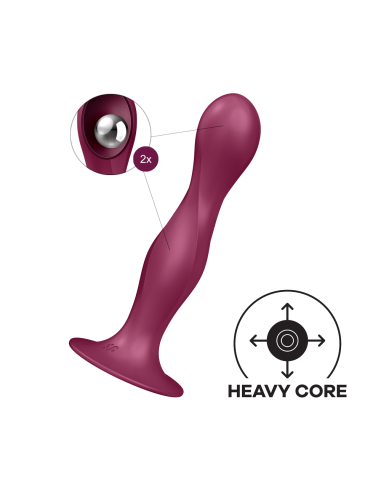 Satisfyer Double Ball-R red silicone suction cup dildo - CC597842