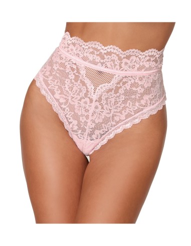 Roze kanten string met hoge taille - DG1477PNK