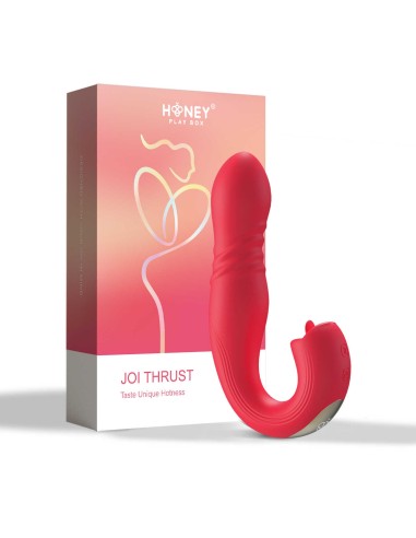 JOI THRUST red - G-spot vibrator - clitoral licker - in and out controlled by application