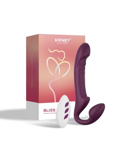 Bliss Strap-on remote-controlled rotating head - Bordeaux