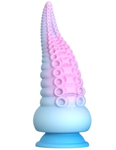 Kraken tentacle suction cup dildo 18 cm pink and blue - WS-NV033