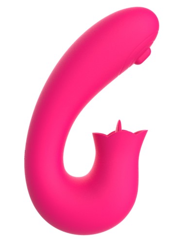 Kali vibrador rosa 2 en 1 punto G y estimulador de clítoris USB - WS-NV085