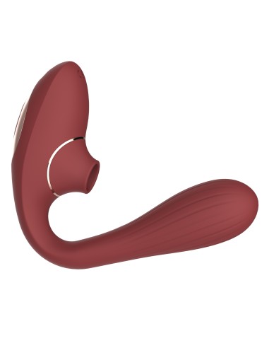 2 in 1 membraan clitoris stimulator en USB G-spot vibrator flexibele bordeaux DINA - WS-NV017WIN