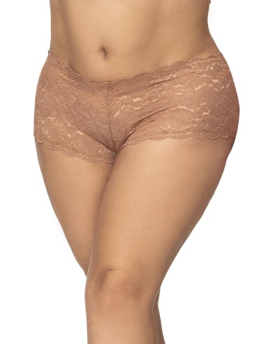 Plus size taupe lace shorty - MAL90TAUP