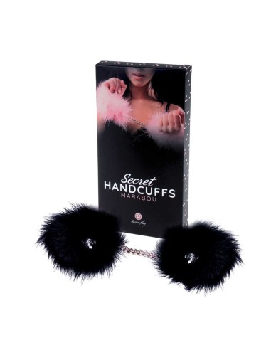 Secret play feather handcuffs - Black